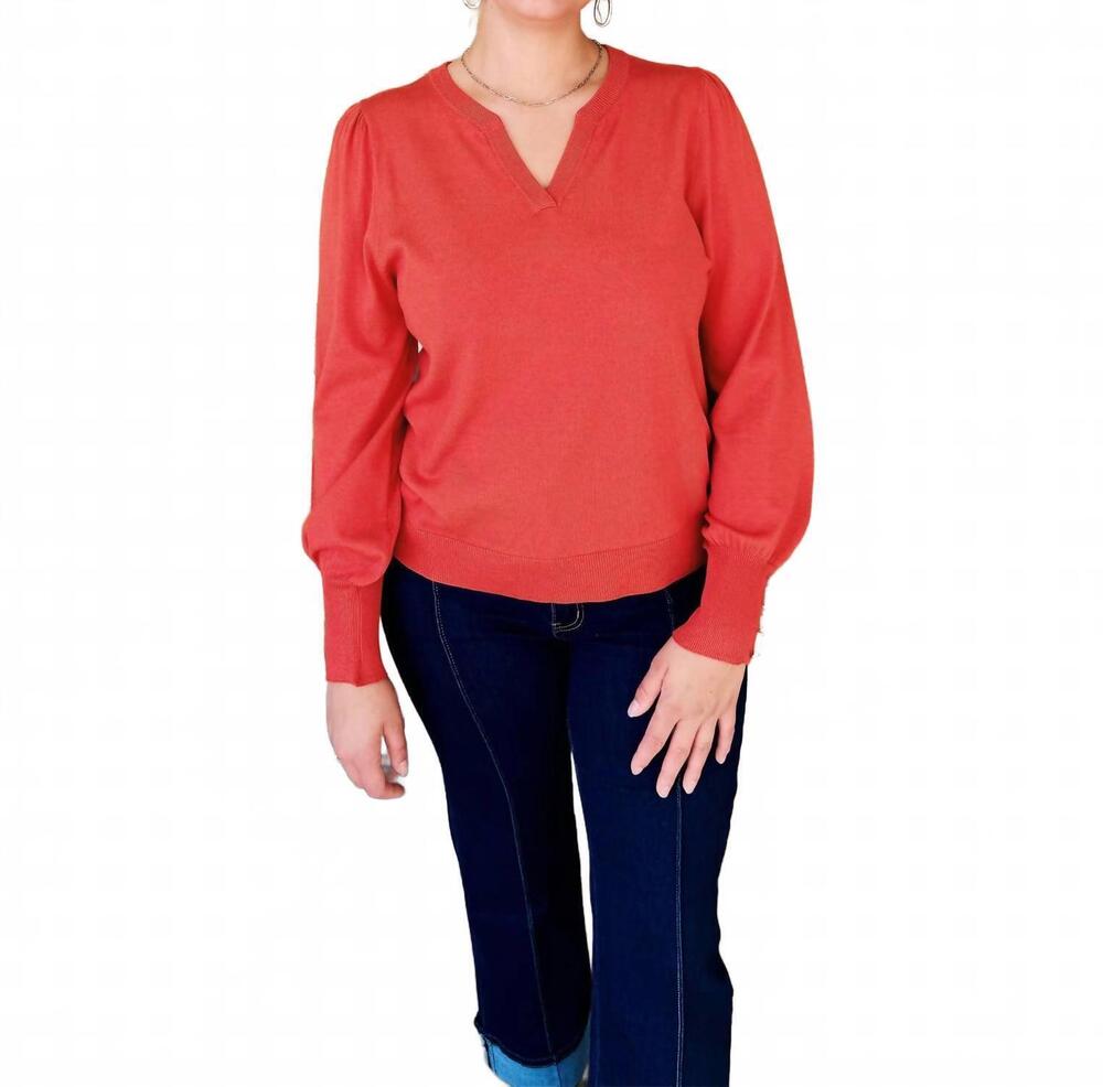 NEW COCO Y CLUB vivian v-neck sweater in rust